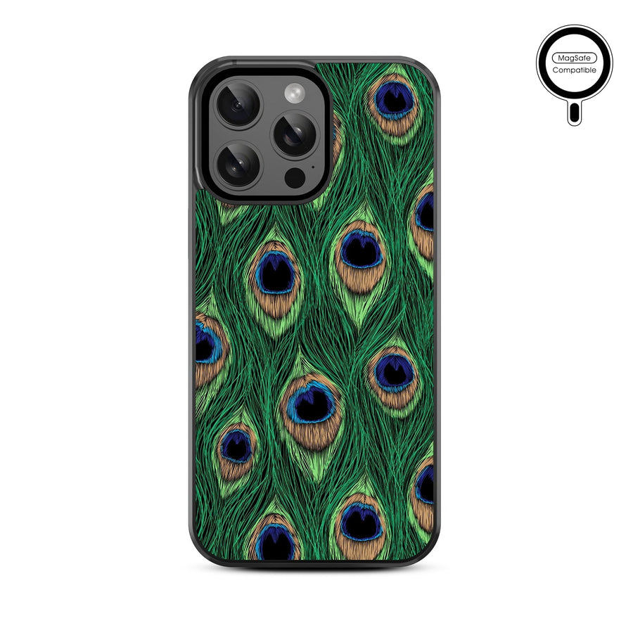 MyBat Design Lab Series MagSafe Case for Apple iPhone 15 Pro Max (6.7) - Peacock Feathers