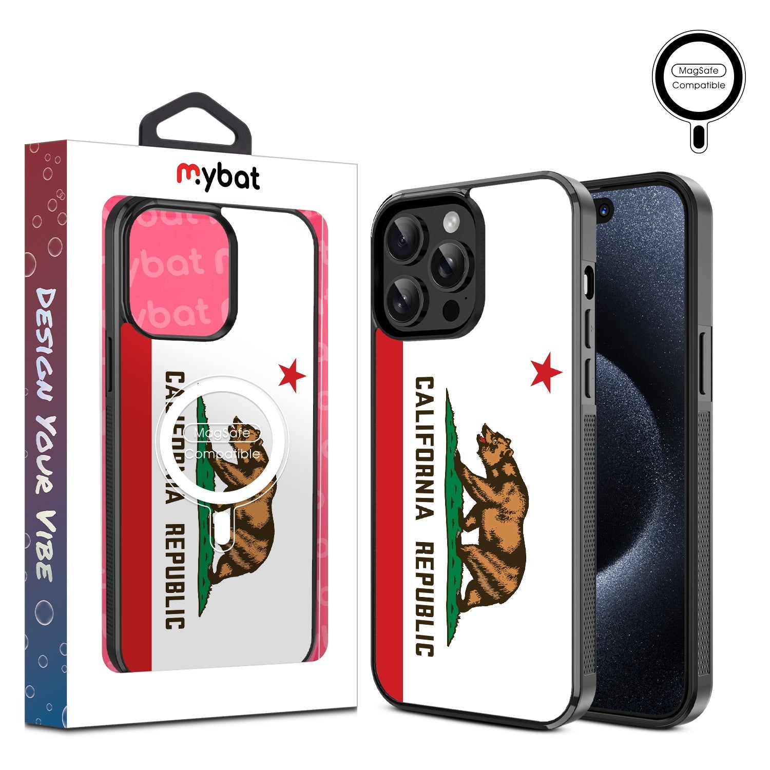 MyBat Design Lab Series MagSafe Case for Apple iPhone 15 Pro Max (6.7) - California State Flag