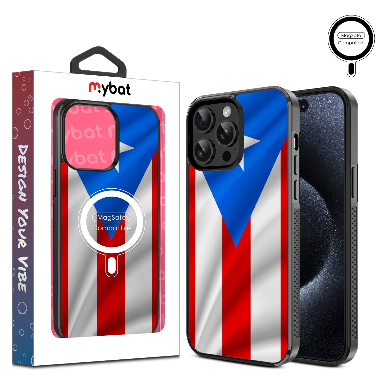 MyBat Design Lab Series MagSafe Case for Apple iPhone 15 Pro Max (6.7) - Puerto Rican Flag