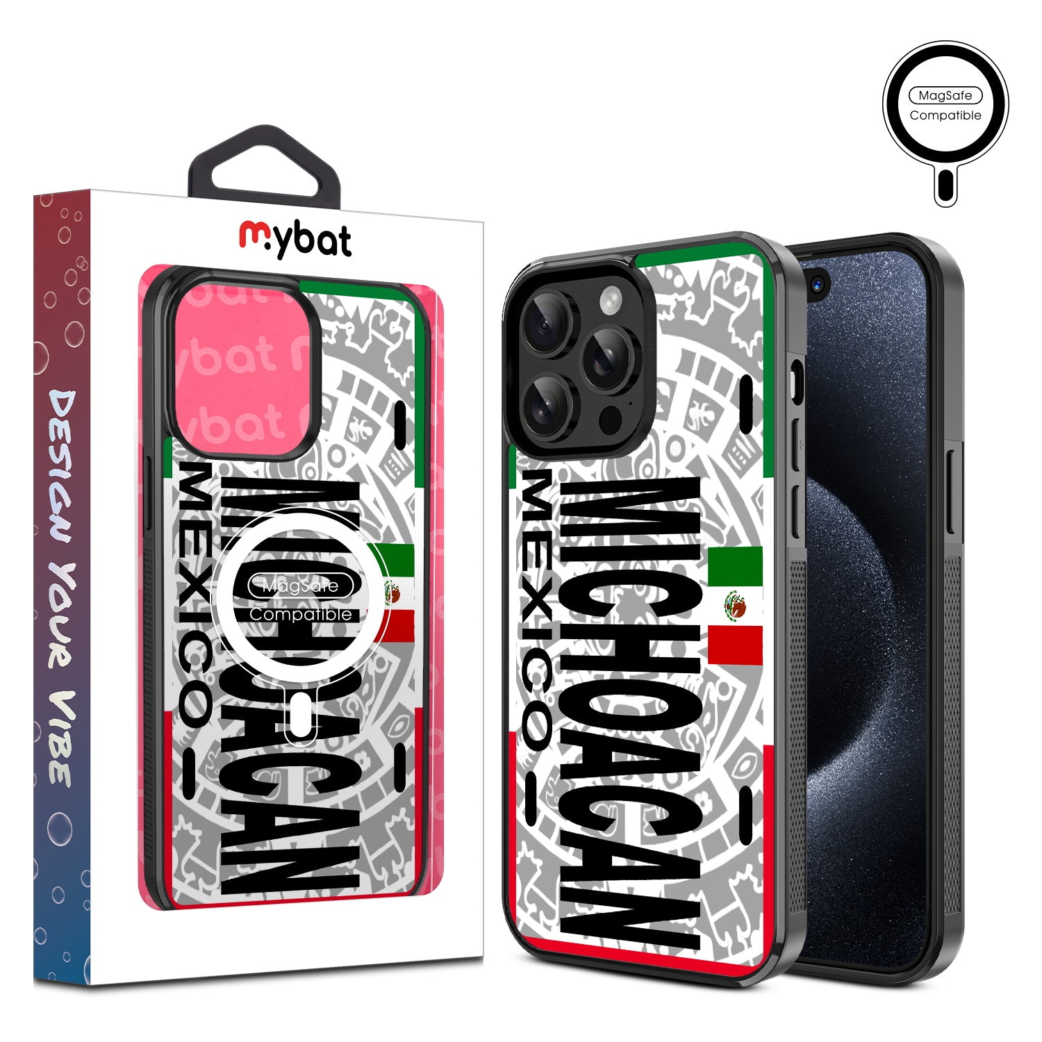 MyBat Design Lab Series MagSafe Case for Apple iPhone 15 Pro Max (6.7) - Michoacan Azteca
