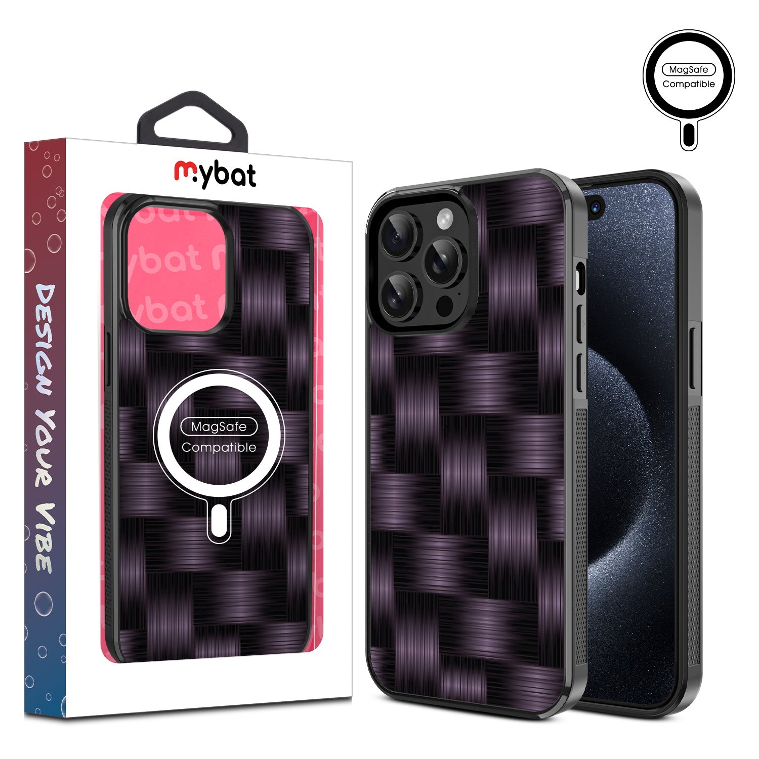 MyBat Design Lab Series MagSafe Case for Apple iPhone 15 Pro Max (6.7) - Woven Carbon Fiber