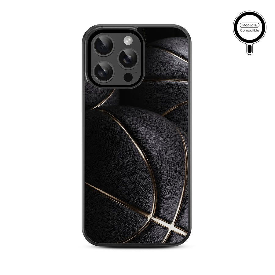 MyBat Design Lab Series MagSafe Case for Apple iPhone 15 Pro Max (6.7) - Black Basketballs - MIP15PMCSLESMSM090-3.jpg