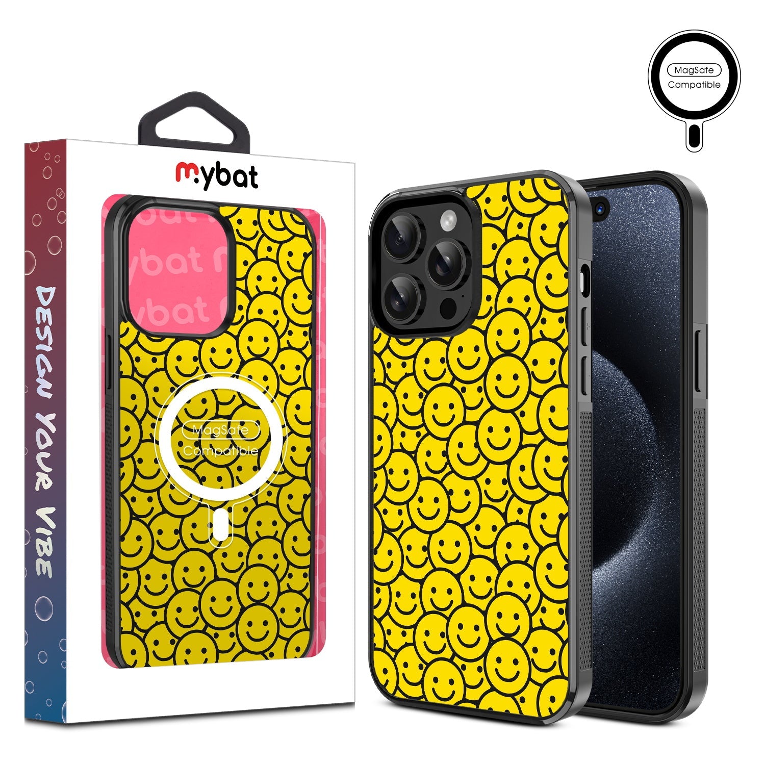 MyBat Design Lab Series MagSafe Case for Apple iPhone 15 Pro Max (6.7) - Smiley Faces