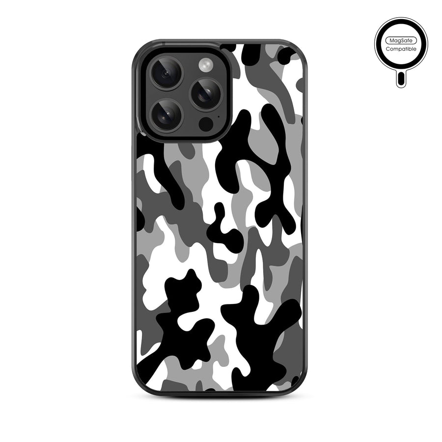 MyBat Design Lab Series MagSafe Case for Apple iPhone 15 Pro Max (6.7) - Black & White Camouflage