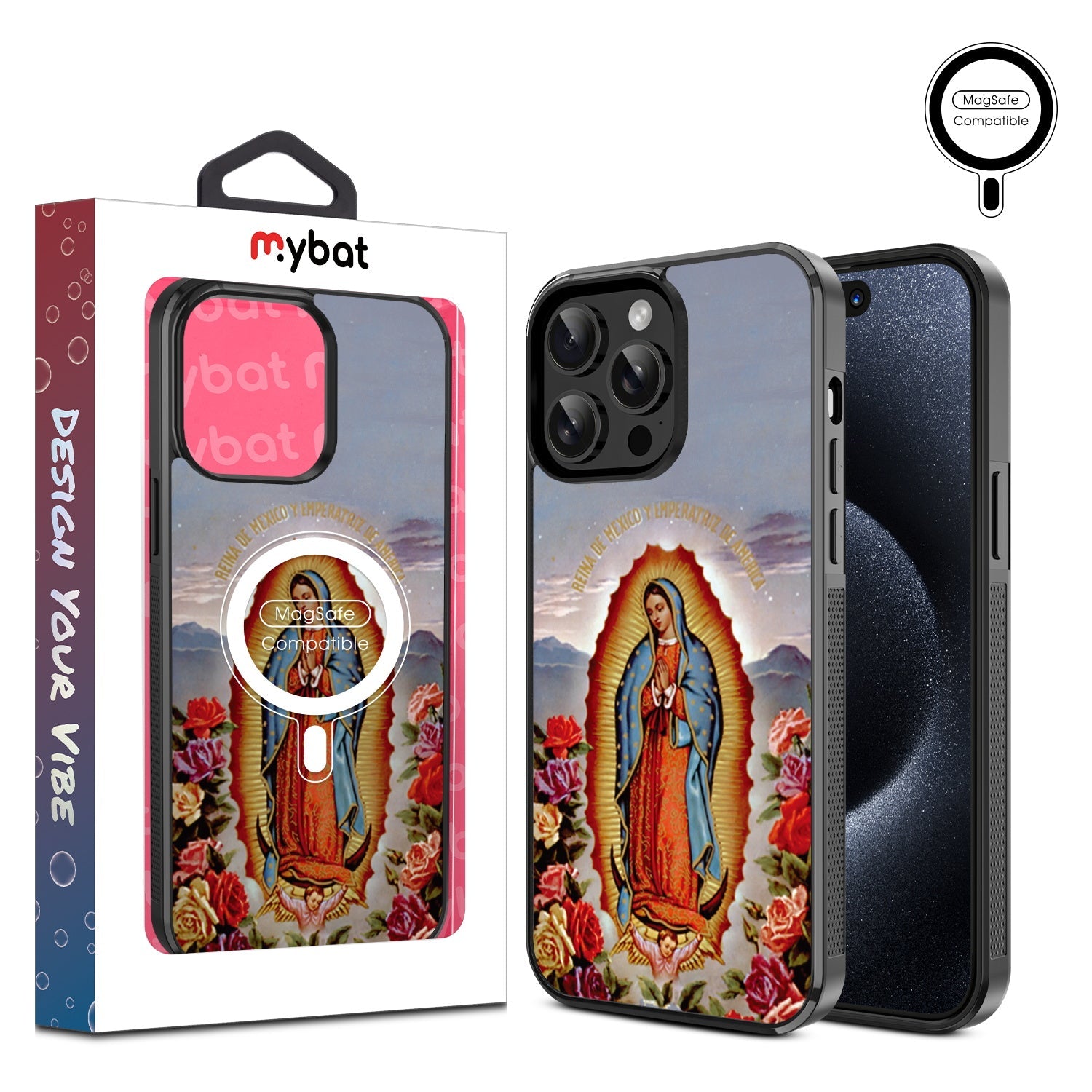 MyBat Design Lab Series MagSafe Case for Apple iPhone 15 Pro Max (6.7) - Our Lady Guadalupe