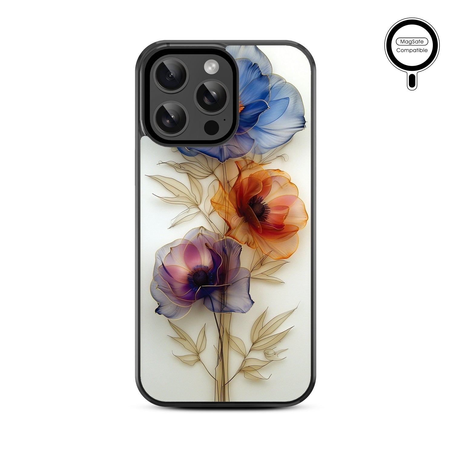 MyBat Design Lab Series MagSafe Case for Apple iPhone 15 Pro Max (6.7) - Pressed Flowers