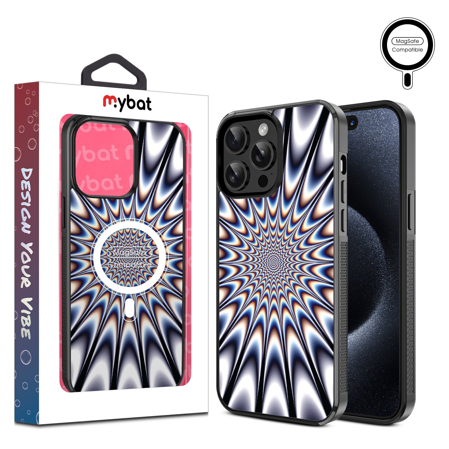 MyBat Design Lab Series MagSafe Case for Apple iPhone 15 Pro Max (6.7) - Hypnotic Burst
