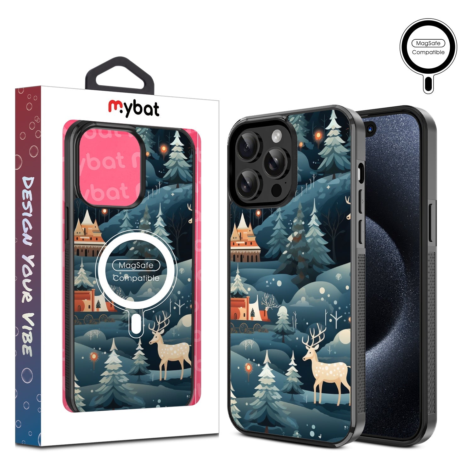 MyBat Design Lab Series MagSafe Case for Apple iPhone 15 Pro Max (6.7) - Winter Wonderland