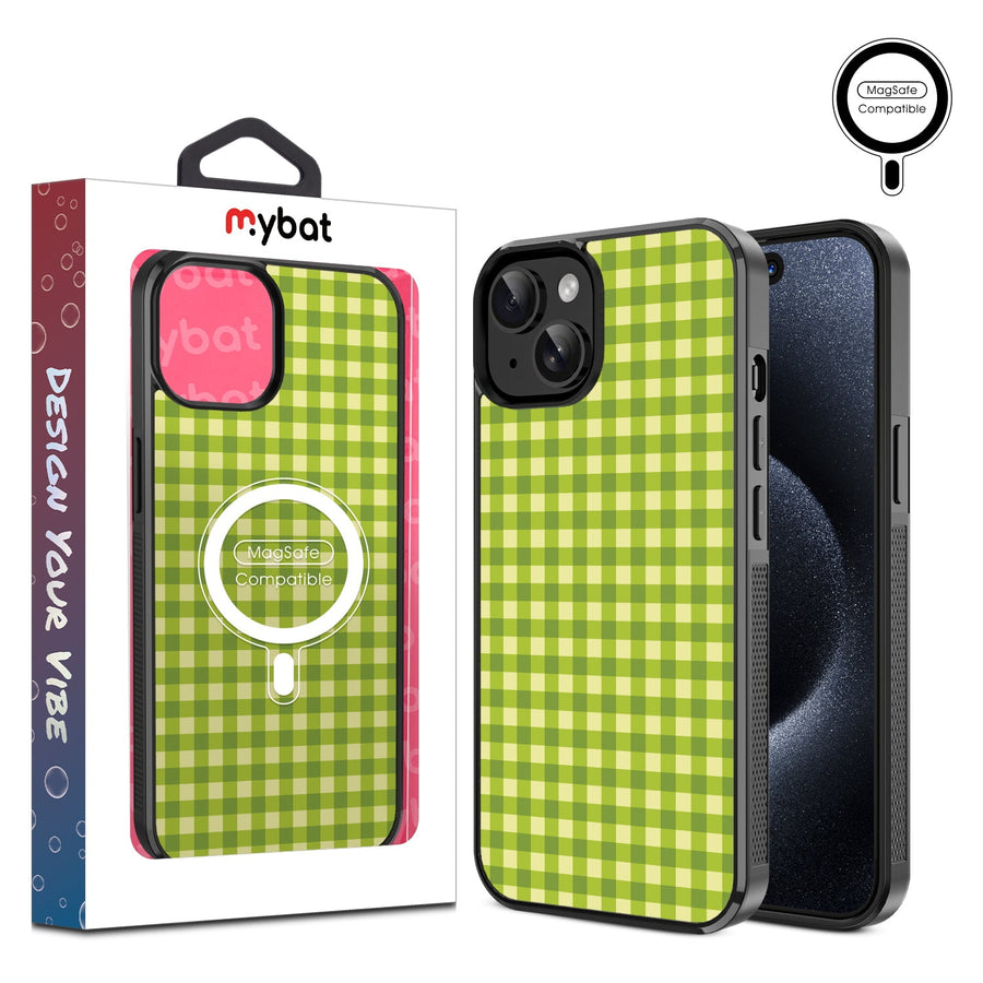 MyBat Design Lab Series MagSafe Case for Apple iPhone 15 Pro Max - Green Gingham