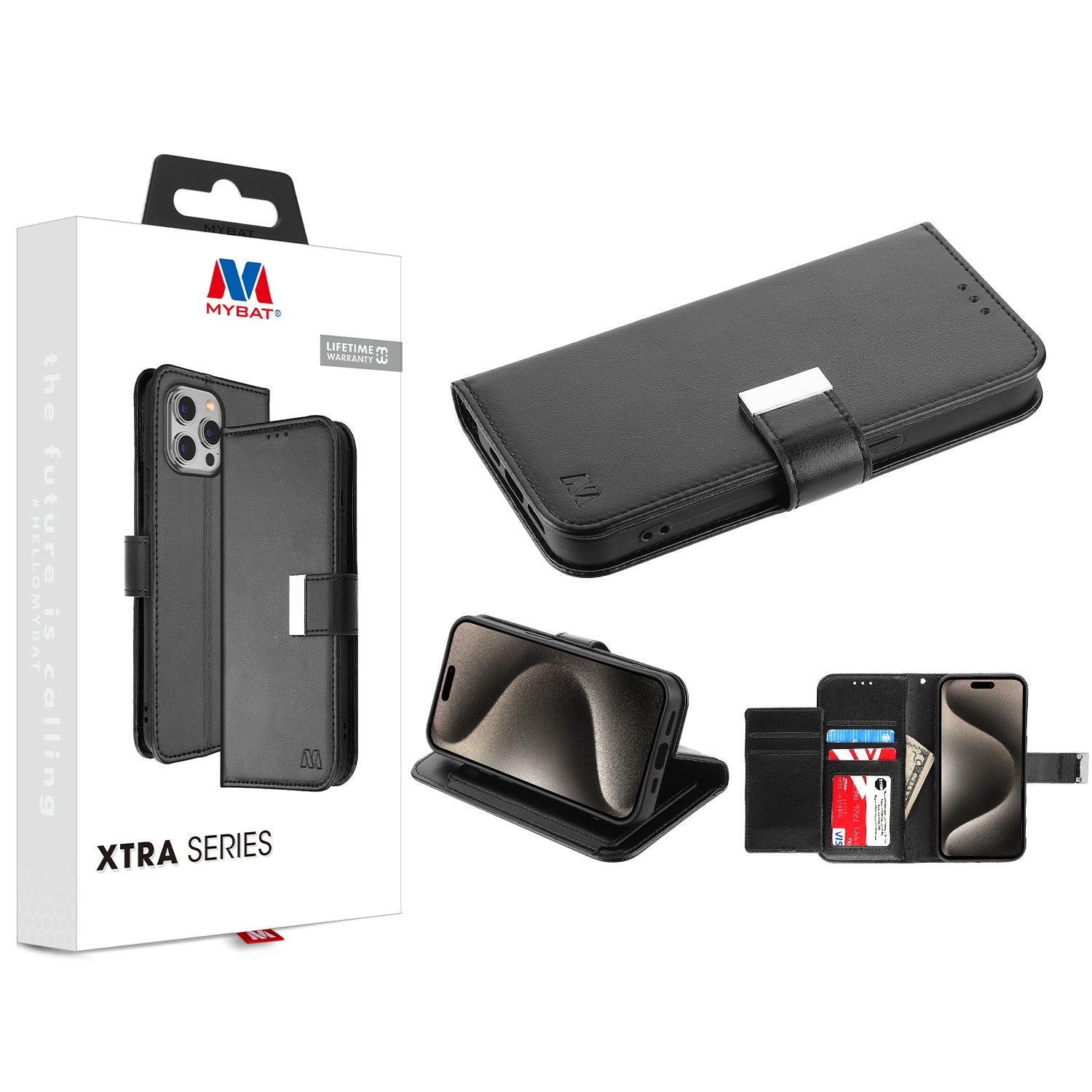 MyBat MyJacket Wallet Xtra Series for Apple iPhone 15 Pro Max - Black / Black - MIP15PMPCMJG031-1.jpg