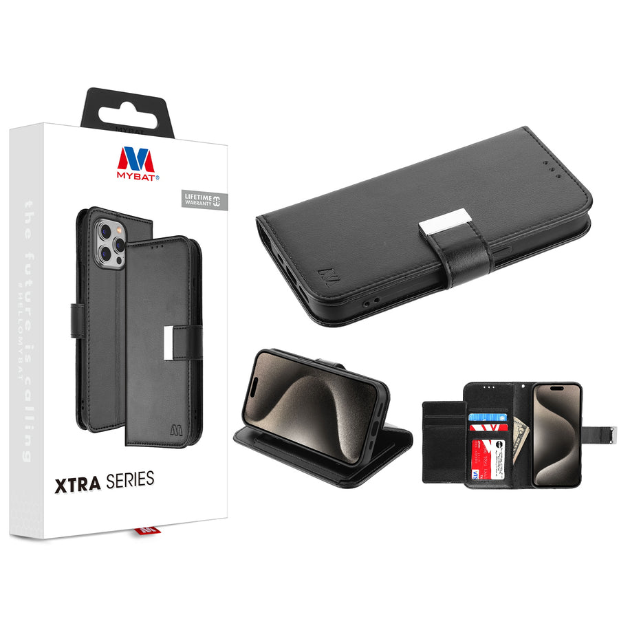 MyBat MyJacket Wallet Xtra Series for Apple iPhone 15 Pro Max - Black / Black - MIP15PMPCMJG031-1.jpg