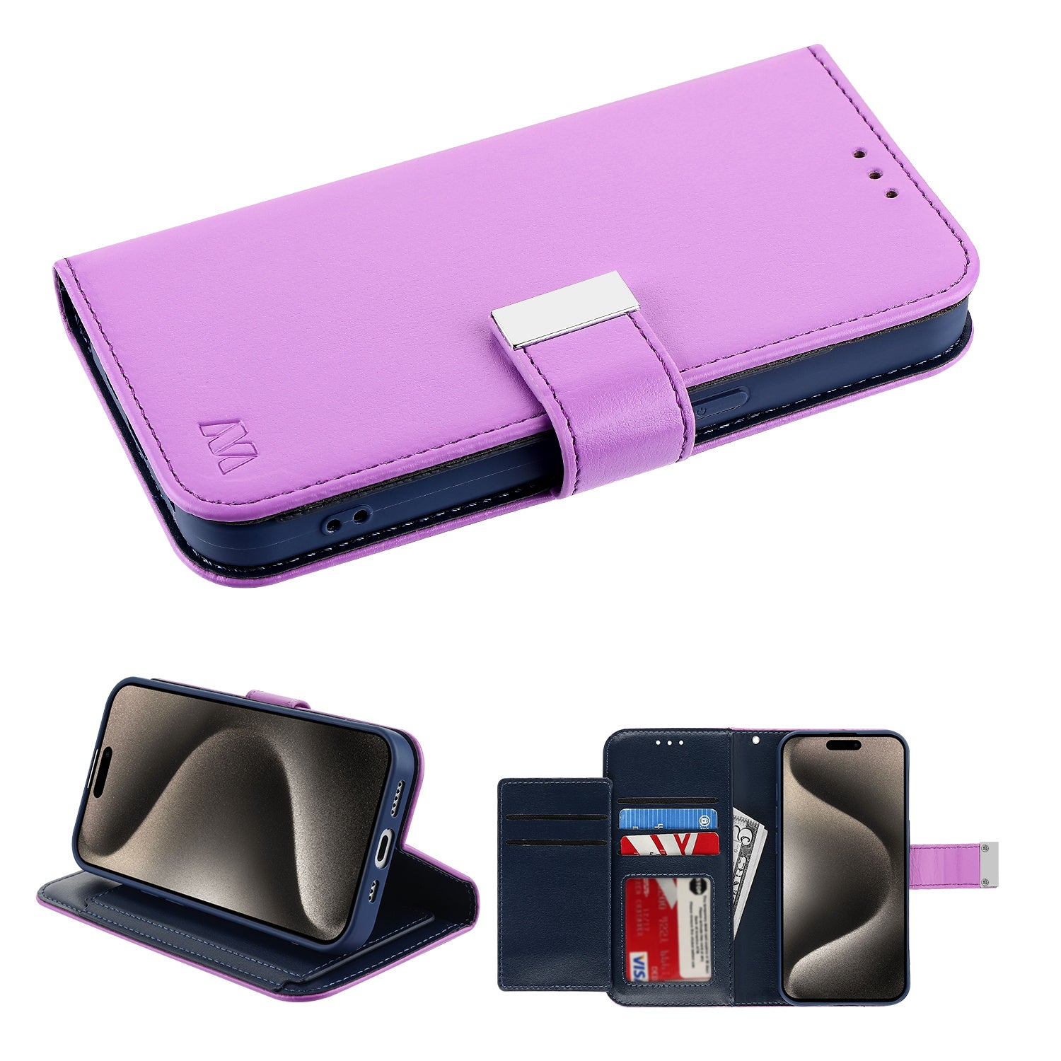 MyBat MyJacket Wallet Xtra Series for Apple iPhone 15 Pro Max - Purple / Dark Blue - MIP15PMPCMJG034-2.jpg
