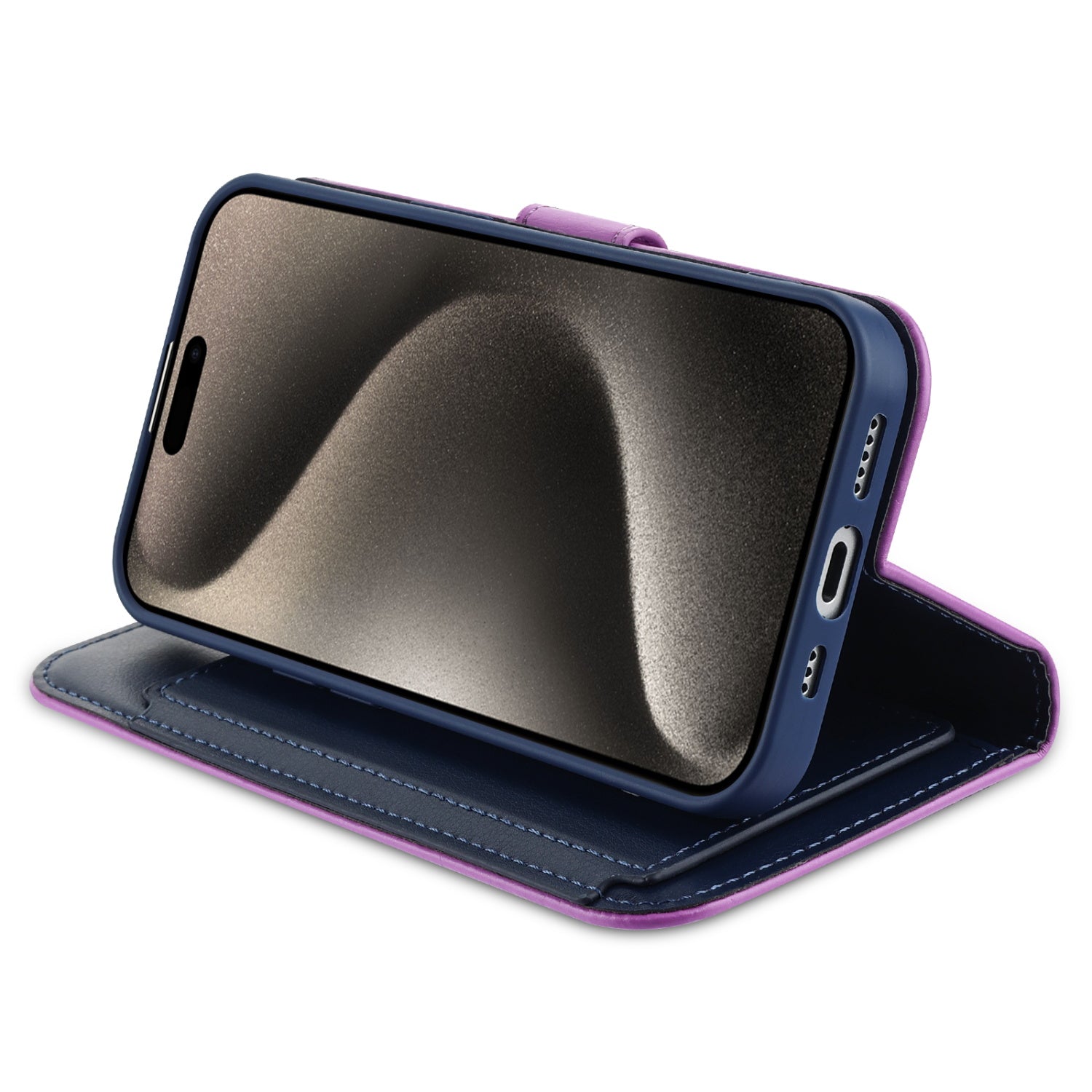 MyBat MyJacket Wallet Xtra Series for Apple iPhone 15 Pro Max - Purple / Dark Blue - MIP15PMPCMJG034-4.jpg
