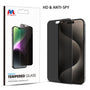 MyBat Privacy Tempered Glass Screen Protector (2.5D) for Apple iPhone 15 Pro Max - Clear