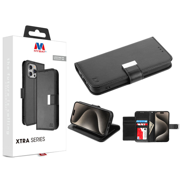 MyBat MyJacket Wallet Xtra Series for Apple iPhone 15 Pro - Black / Black - MIP15PPCMJG031-1.jpg