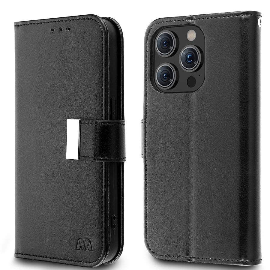 MyBat MyJacket Wallet Xtra Series for Apple iPhone 15 Pro - Black / Black - MIP15PPCMJG031-6.jpg