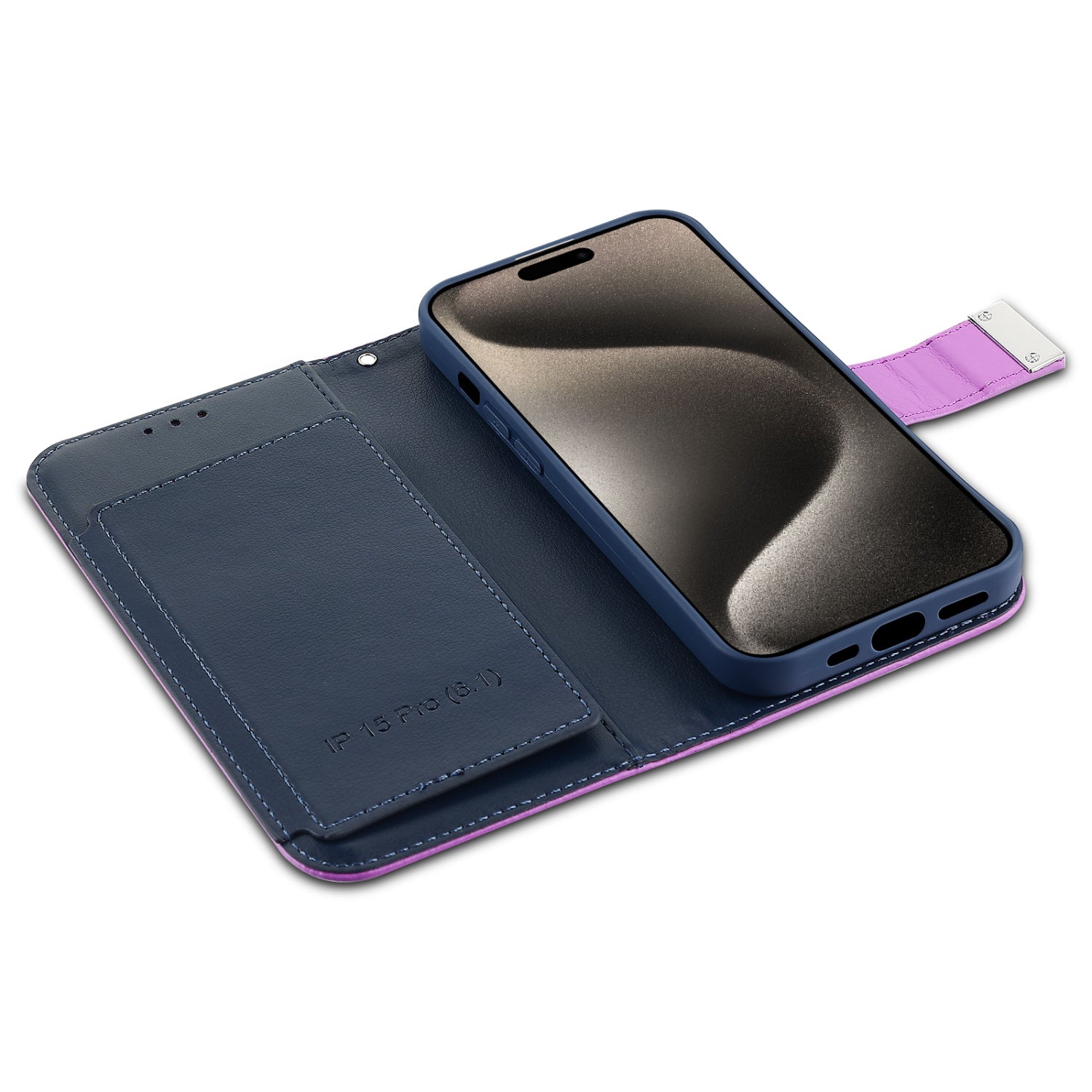 MyBat MyJacket Wallet Xtra Series for Apple iPhone 15 Pro - Purple / Dark Blue - MIP15PPCMJG034-5.jpg
