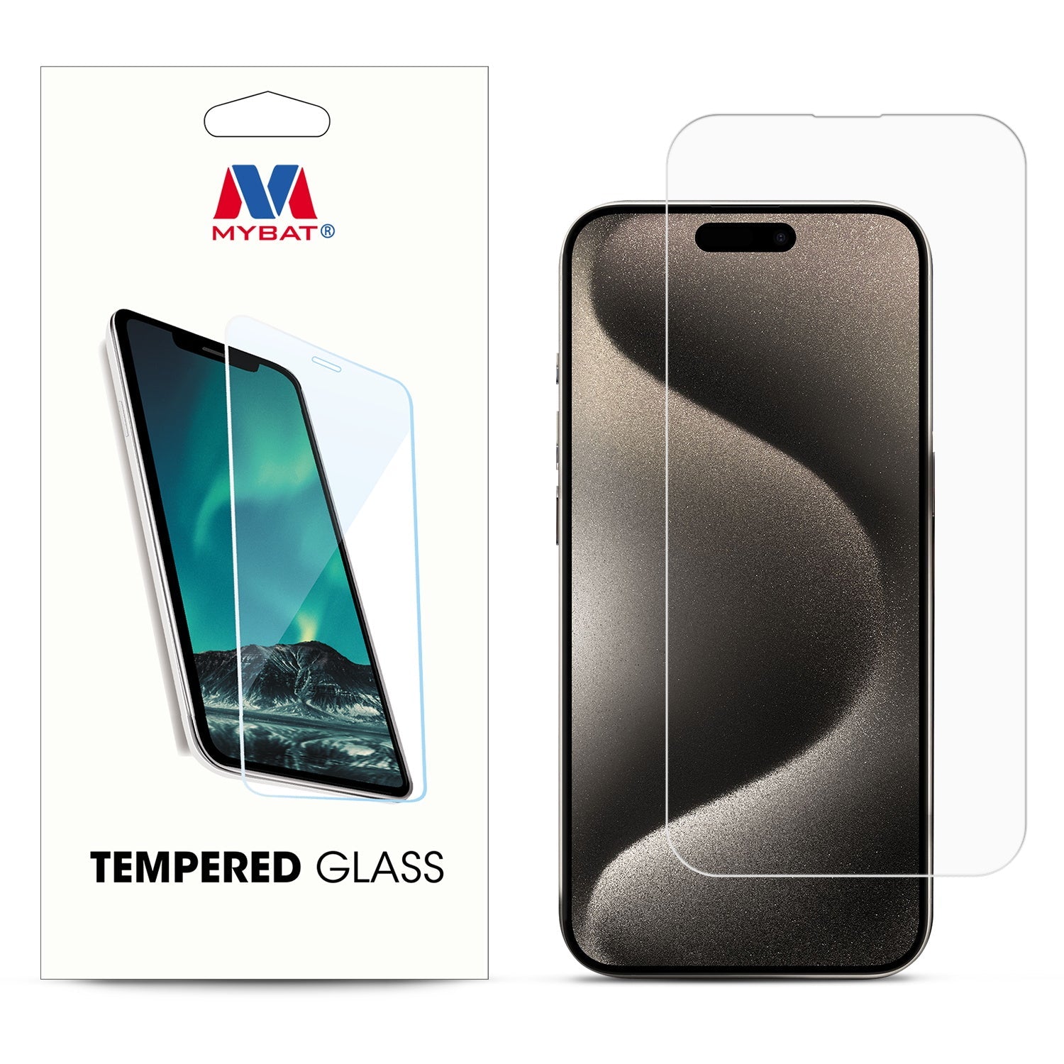 MyBat Tempered Glass Screen Protector (2.5D) for Apple iPhone 15 Pro - Clear