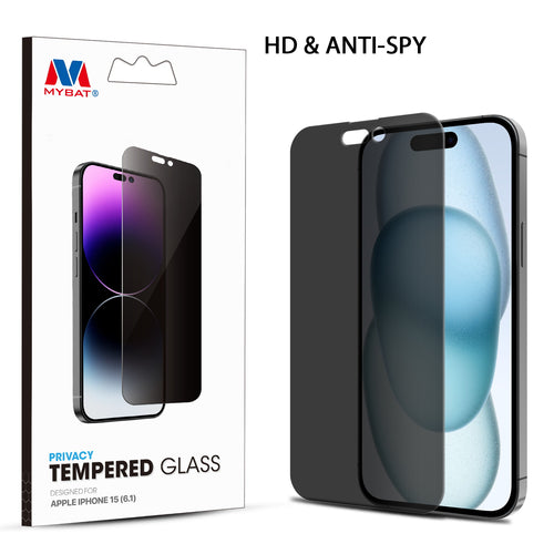 MyBat Privacy Tempered Glass Screen Protector (2.5D) for Apple iPhone 15 - Clear - MIP15SC67-1.jpg