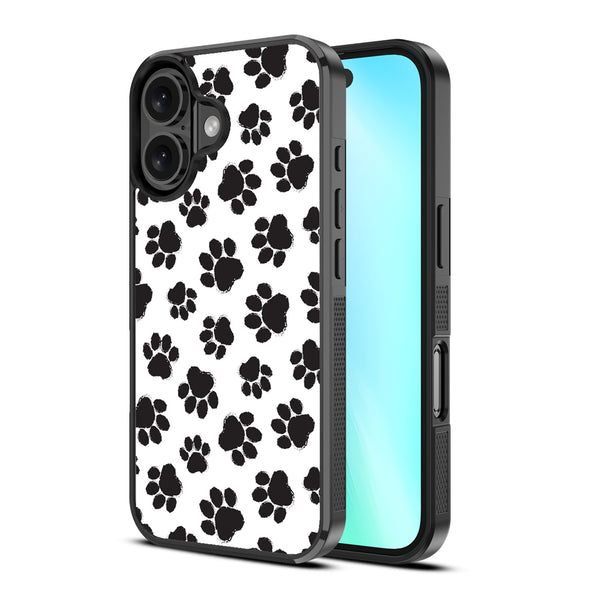 MyBat Design Lab Series Case for Apple iPhone 16 - Black Paw Prints - MIP16CSLESM002-2.jpg