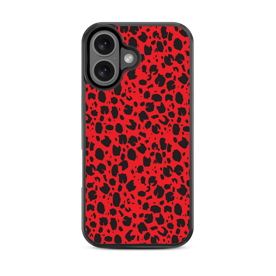 MyBat Design Lab Series Case for Apple iPhone 16 - Red Leopard Print