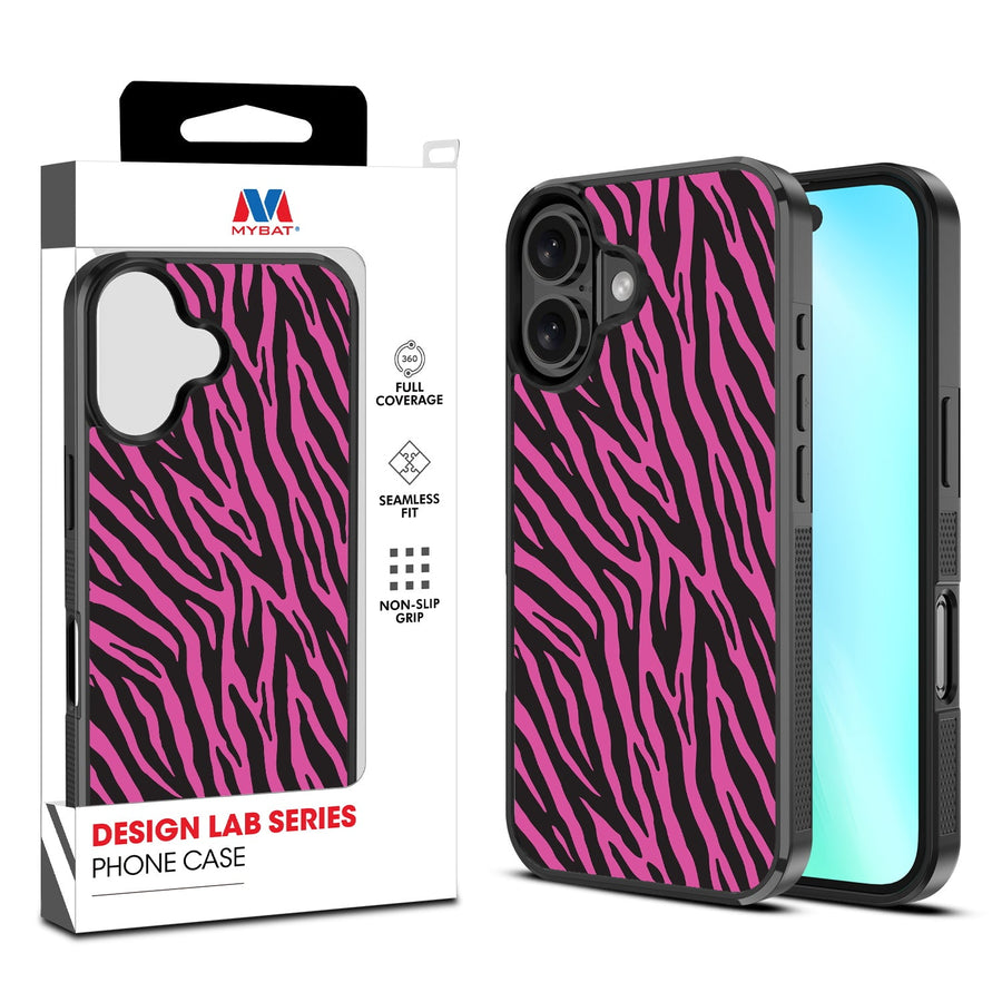 MyBat Design Lab Series Case for Apple iPhone 16 - Pink Zebra Print