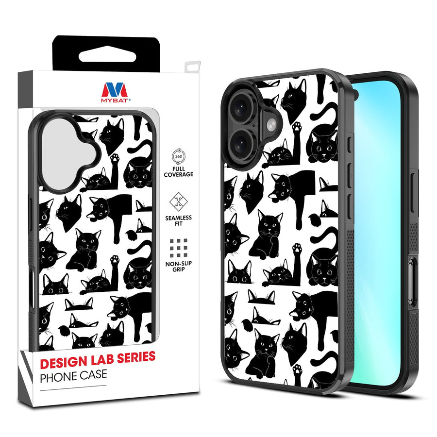MyBat Design Lab Series Case for Apple iPhone 16 - Black Cats