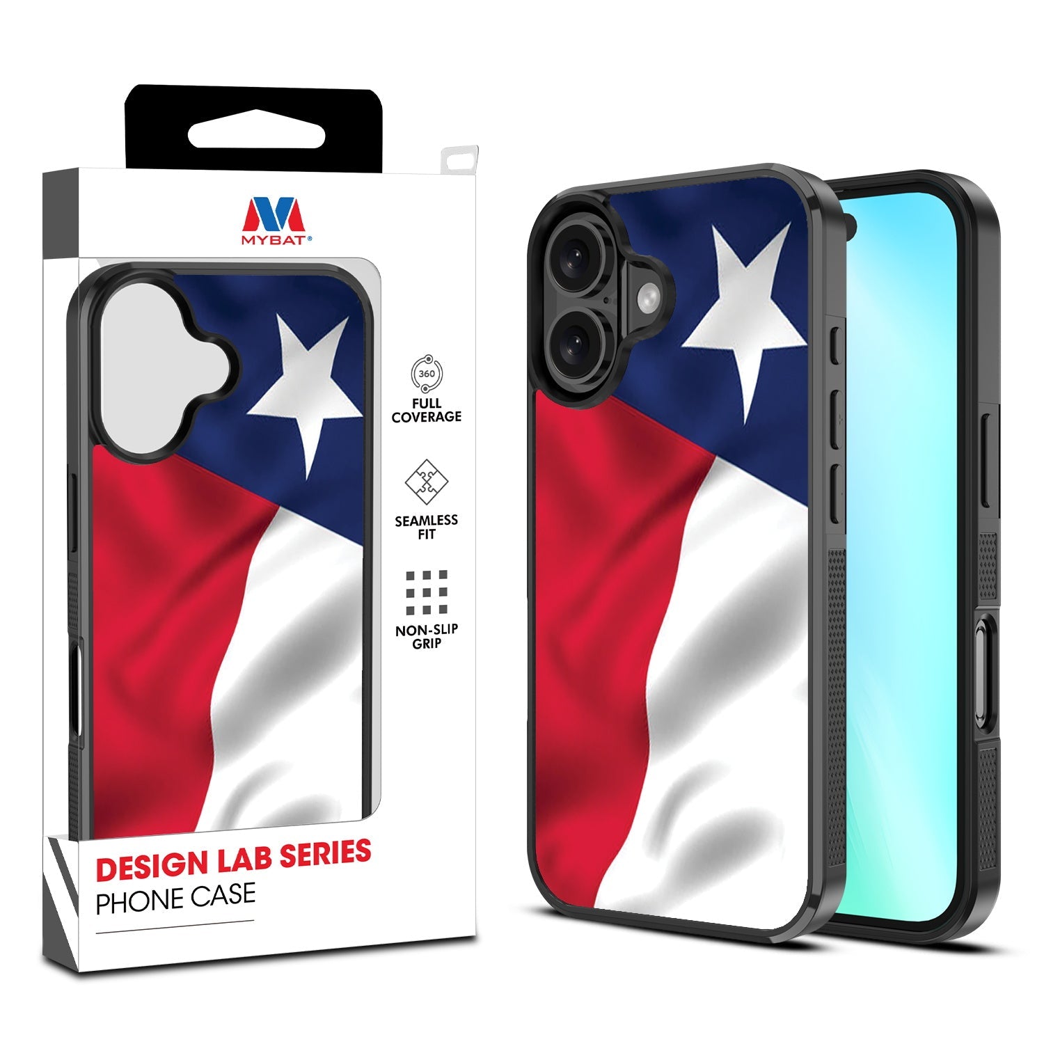 MyBat Design Lab Series Case for Apple iPhone 16 - Texas State Flag