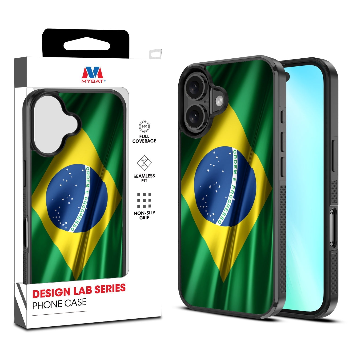 MyBat Design Lab Series Case for Apple iPhone 16 - Brazilian Flag