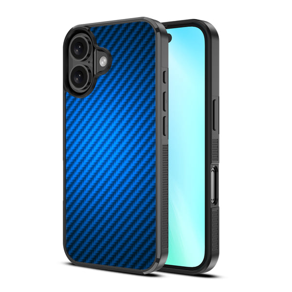 MyBat Design Lab Series Case for Apple iPhone 16 - Blue Carbon Fiber - MIP16CSLESM084-2.jpg