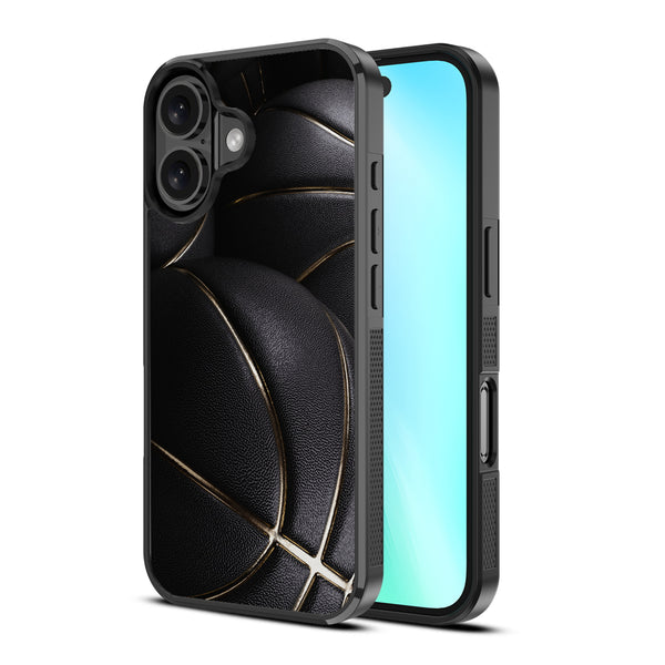 MyBat Design Lab Series Case for Apple iPhone 16 - Black Basketballs - MIP16CSLESM090-2.jpg