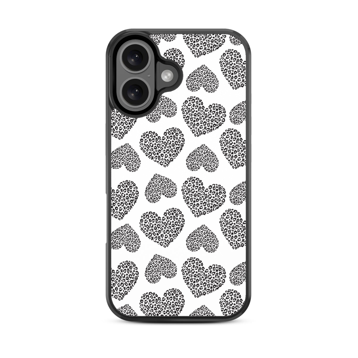 MyBat Design Lab Series Case for Apple iPhone 16 - Leopard Print Hearts