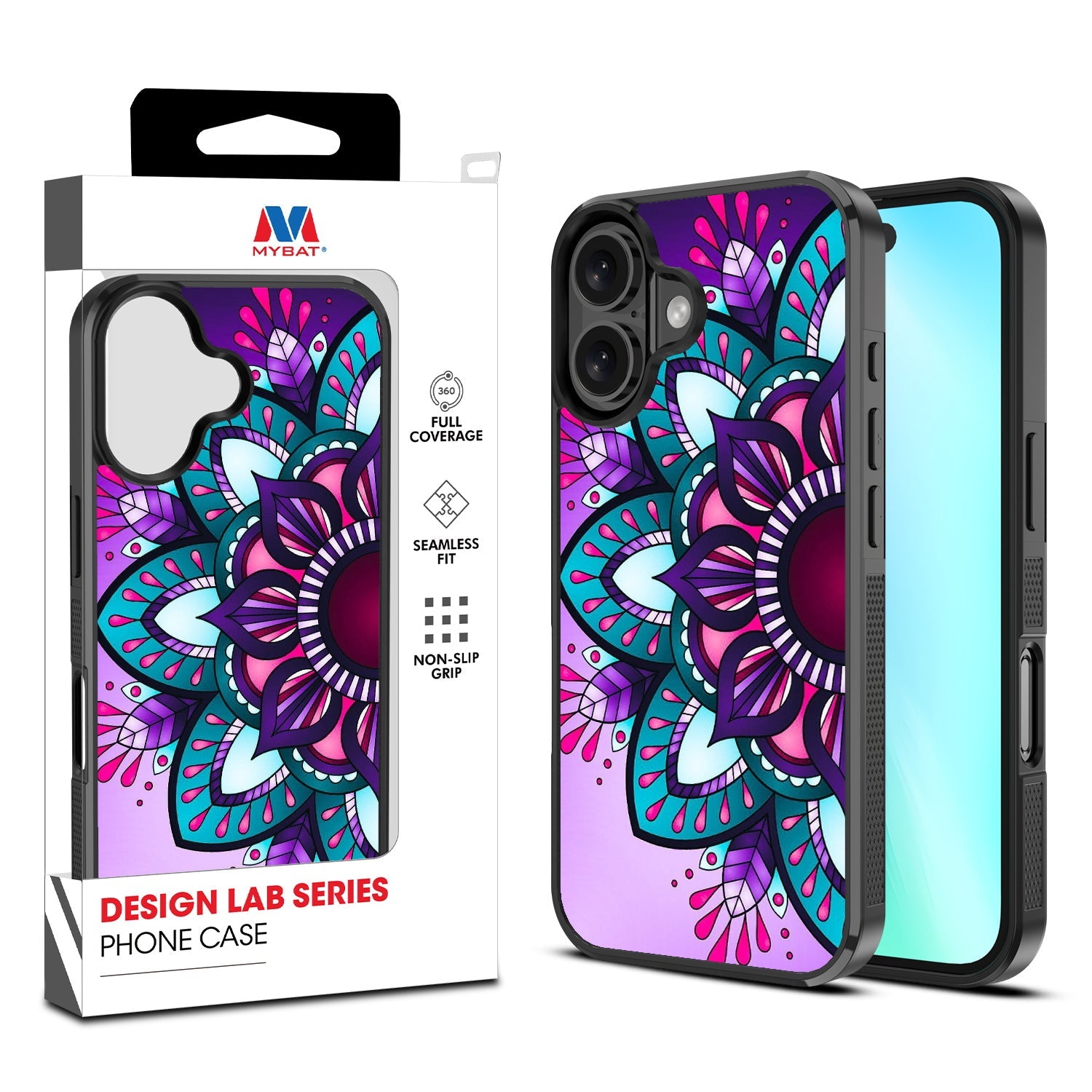 MyBat Design Lab Series Case for Apple iPhone 16 - Flower Mandala