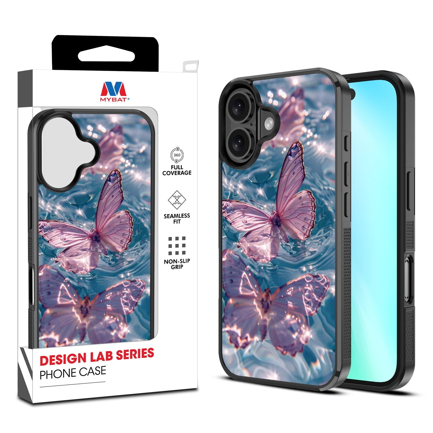 MyBat Design Lab Series Case for Apple iPhone 16 - Floating Butterflies
