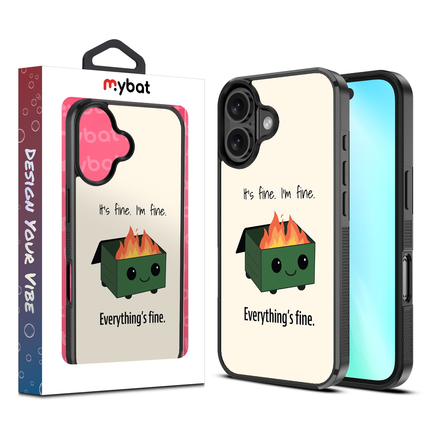 MyBat Design Lab Series Case for Apple iPhone 16 - Dumpster Fire