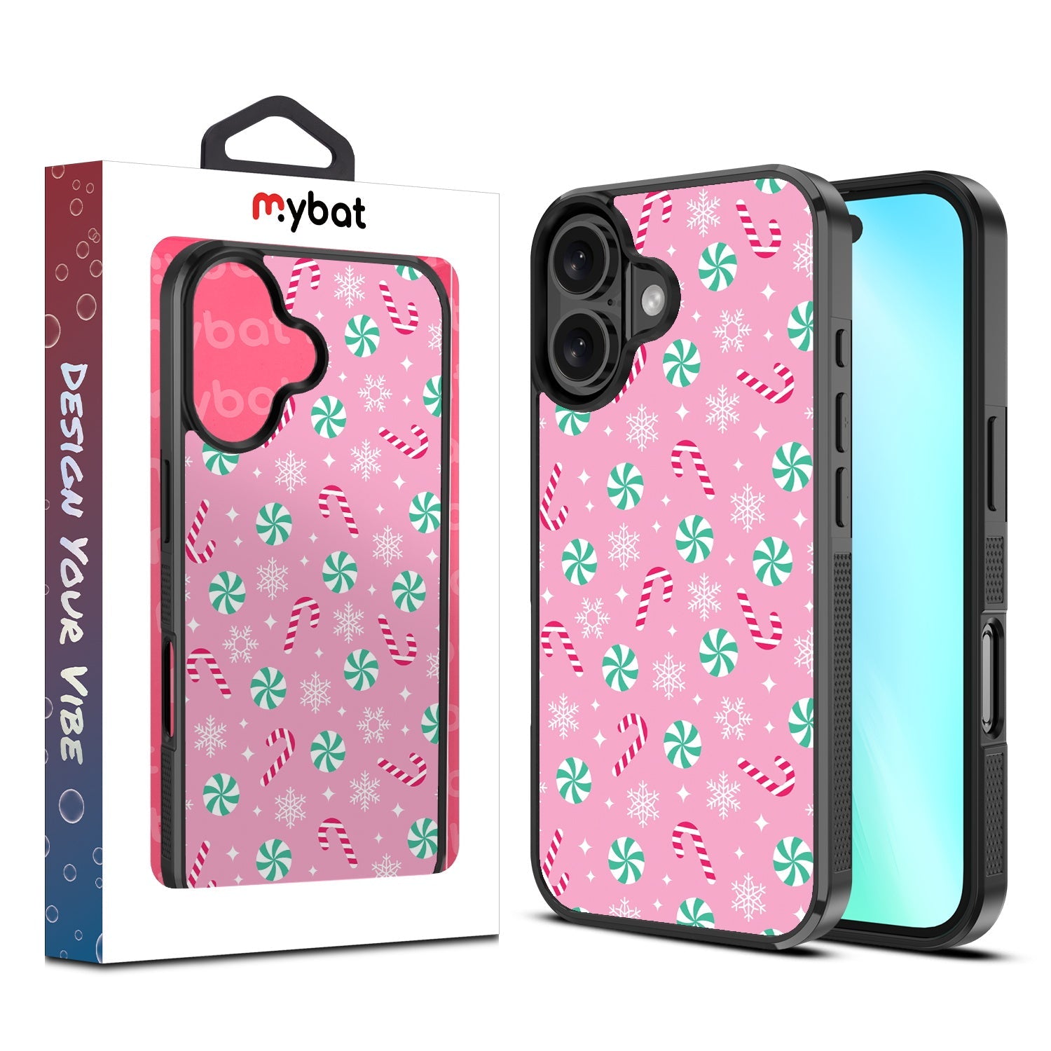 MyBat Design Lab Series Case for Apple iPhone 16 - Peppermint Swirl