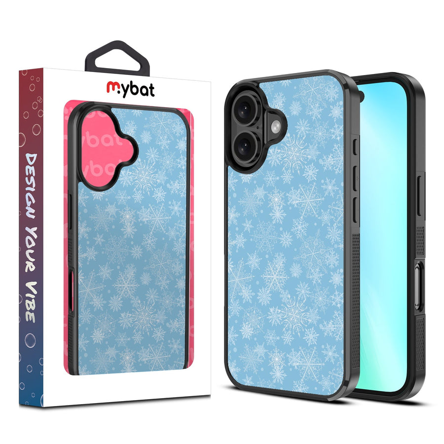 MyBat Design Lab Series Case for Apple iPhone 16 - Blue Snowflakes
