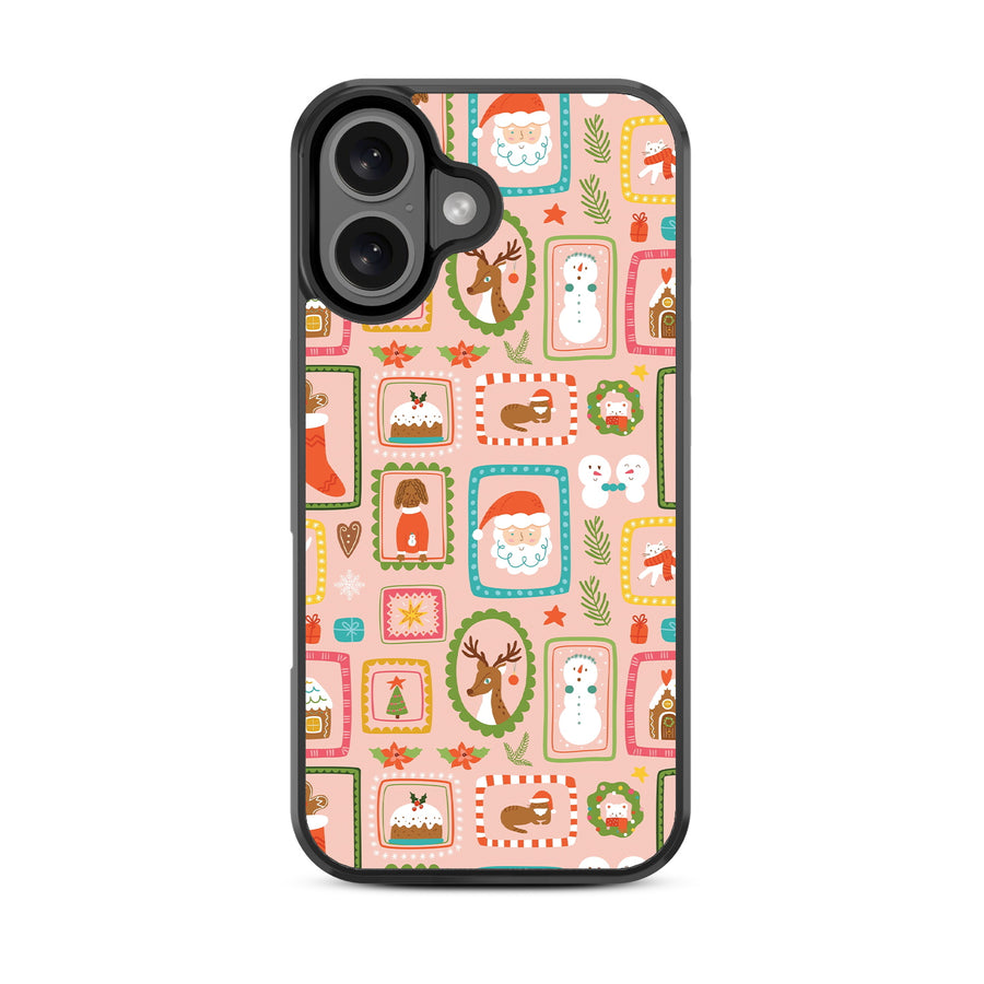 MyBat Design Lab Series Case for Apple iPhone 16 - Holiday Stamps - MIP16CSLESM297-3.jpg