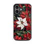 MyBat Design Lab Series Case for Apple iPhone 16 - Christmas Poinsettias