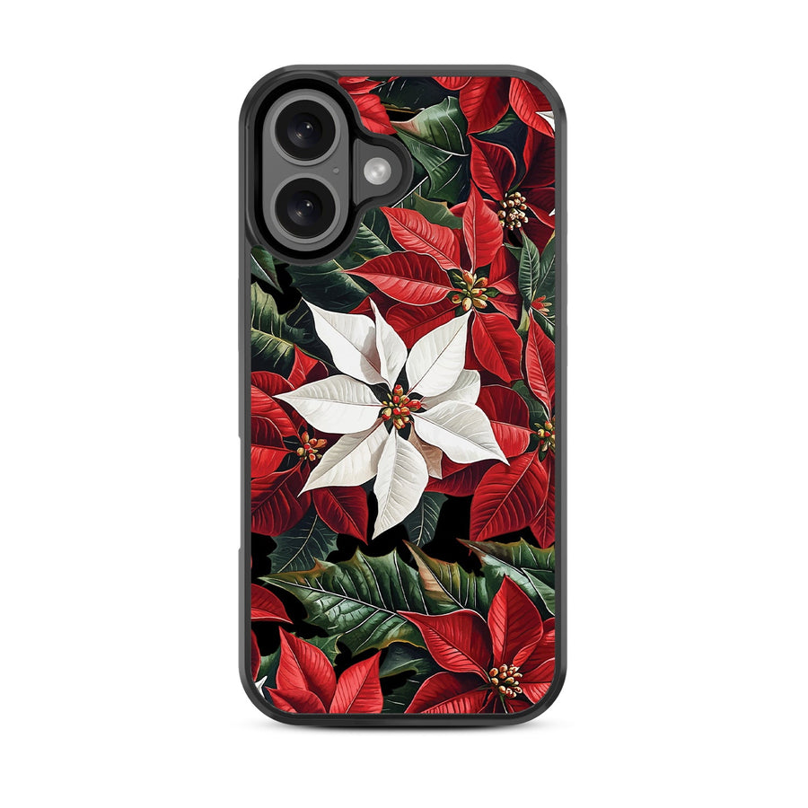 MyBat Design Lab Series Case for Apple iPhone 16 - Christmas Poinsettias