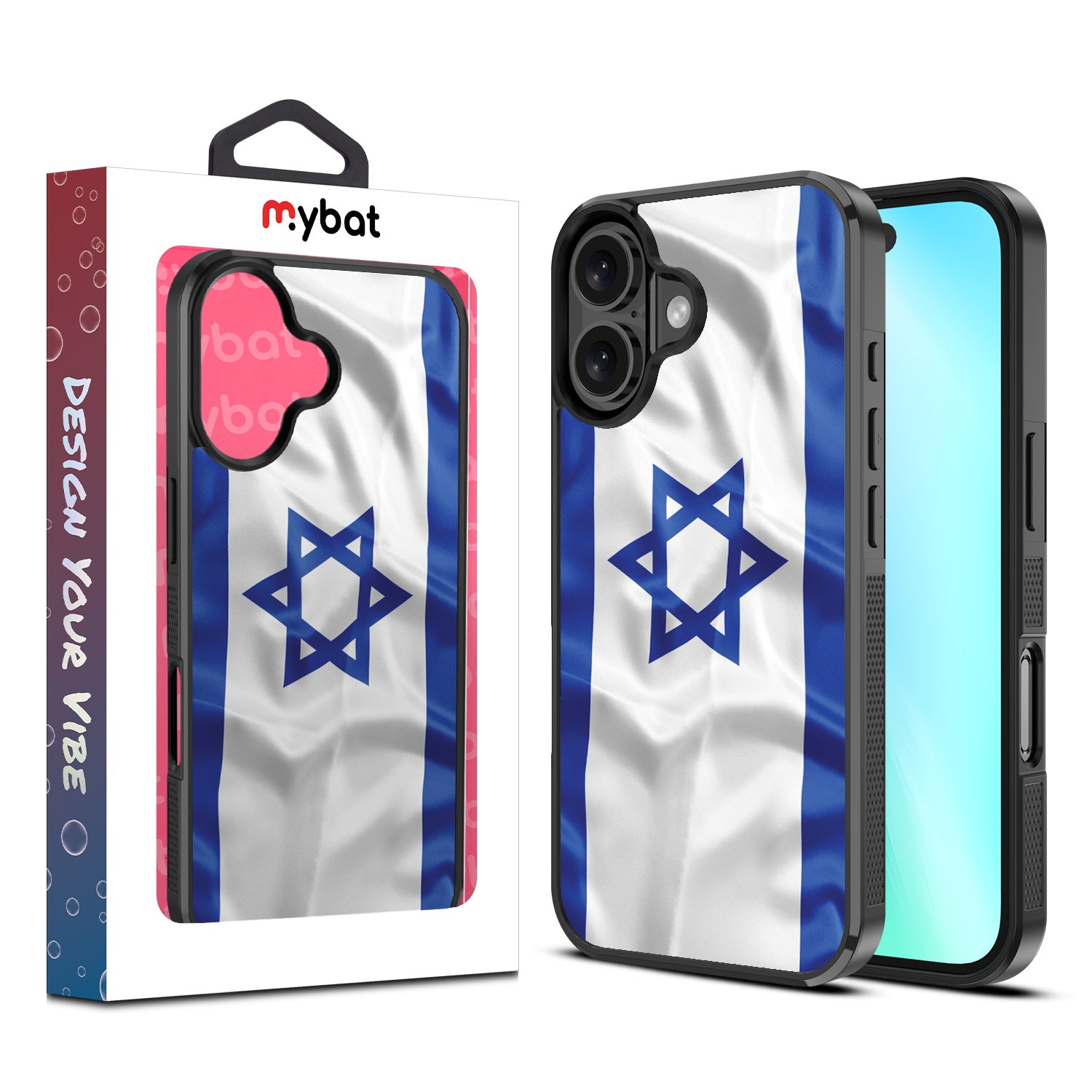 MyBat Design Lab Series Case for Apple iPhone 16 - Israel Flag