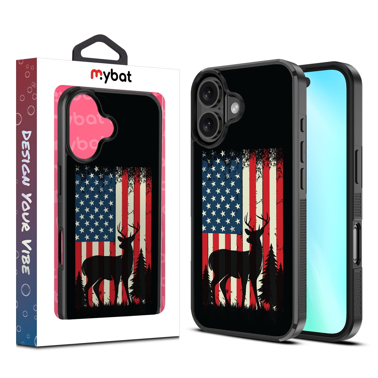 MyBat Design Lab Series Case for Apple iPhone 16 - Stars, Stripes and Stags