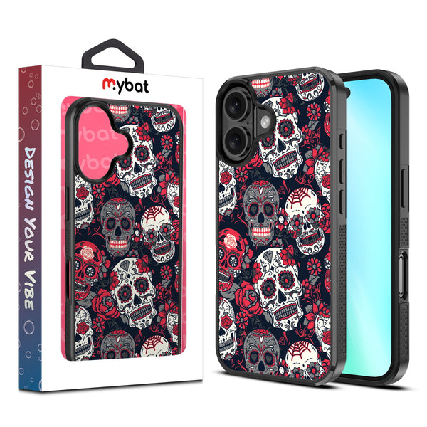 MyBat Design Lab Series Case for Apple iPhone 16 - Sugar Rose Skulls - MIP16CSLESM418-1.jpg