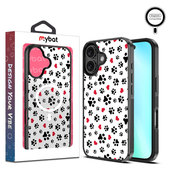 MyBat Design Lab Series MagSafe Case for Apple iPhone 16 - Paw Prints and Hearts - MIP16CSLESMSM001-1.jpg