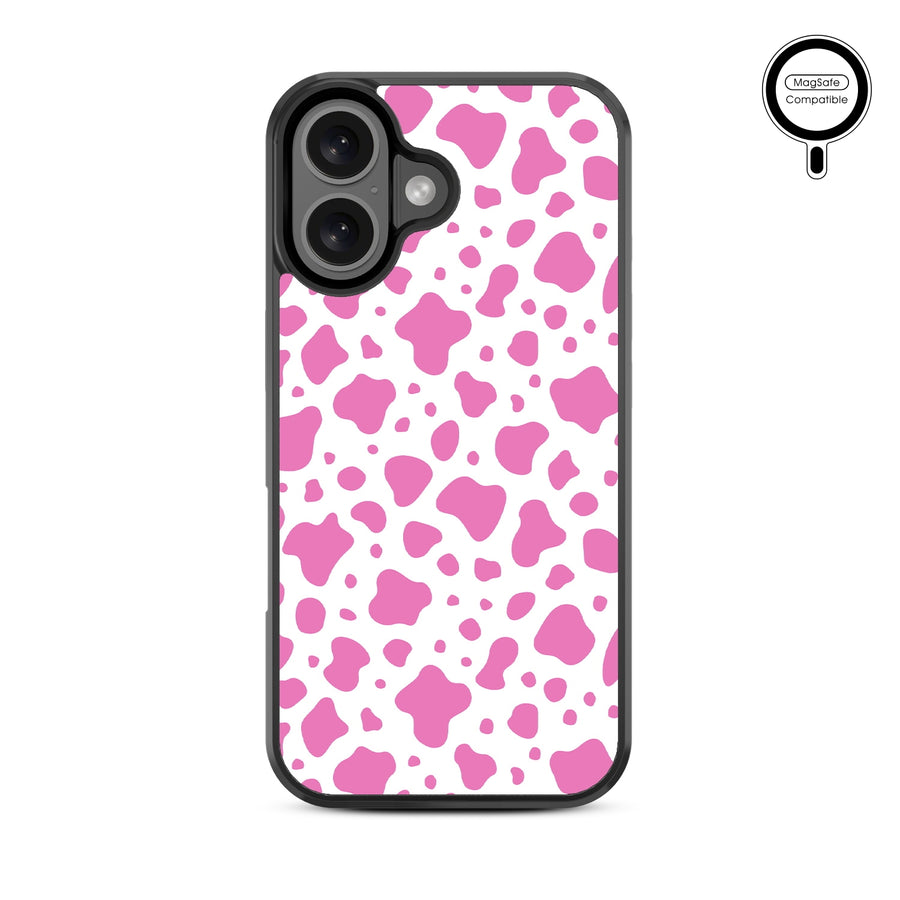 MyBat Design Lab Series MagSafe Case for Apple iPhone 16 - Pink Cow Print - MIP16CSLESMSM015-3.jpg