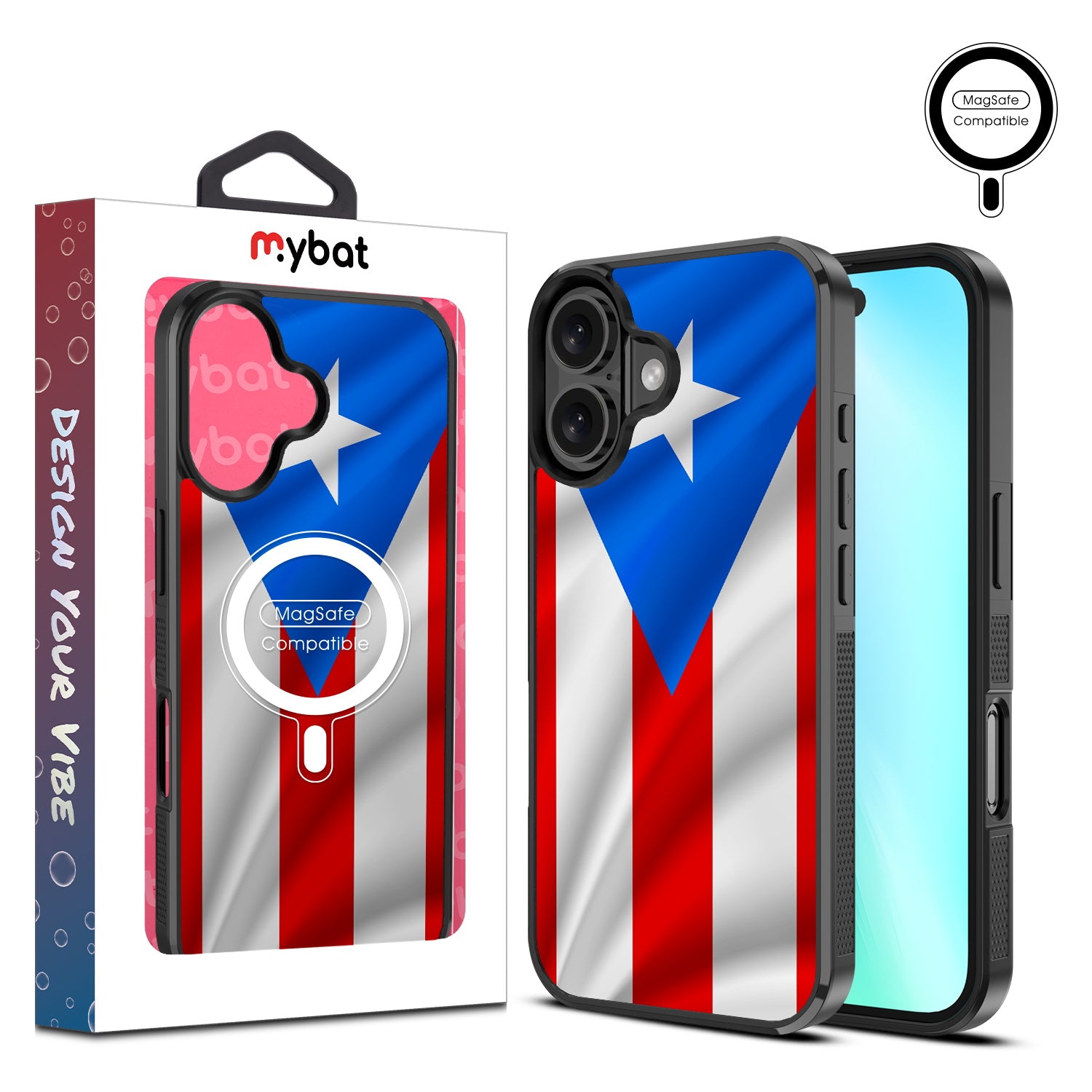 MyBat Design Lab Series MagSafe Case for Apple iPhone 16 - Puerto Rican Flag