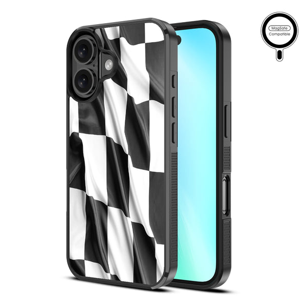 MyBat Design Lab Series MagSafe Case for Apple iPhone 16 - Racing Flag - MIP16CSLESMSM040-2.jpg