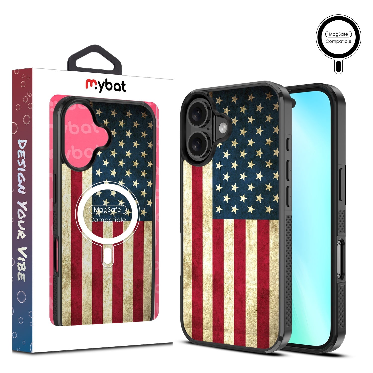 MyBat Design Lab Series MagSafe Case for Apple iPhone 16 - American Flag