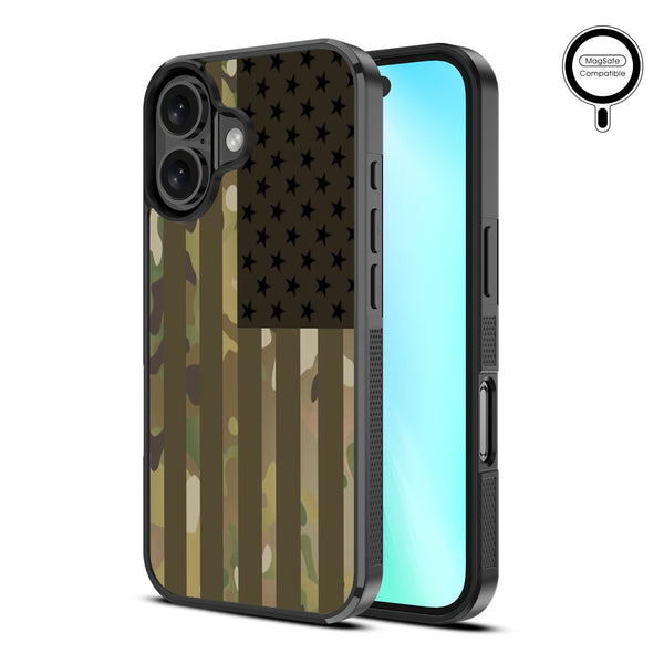 MyBat Design Lab Series MagSafe Case for Apple iPhone 16 - Military Camouflage American Flag - MIP16CSLESMSM054-2.jpg