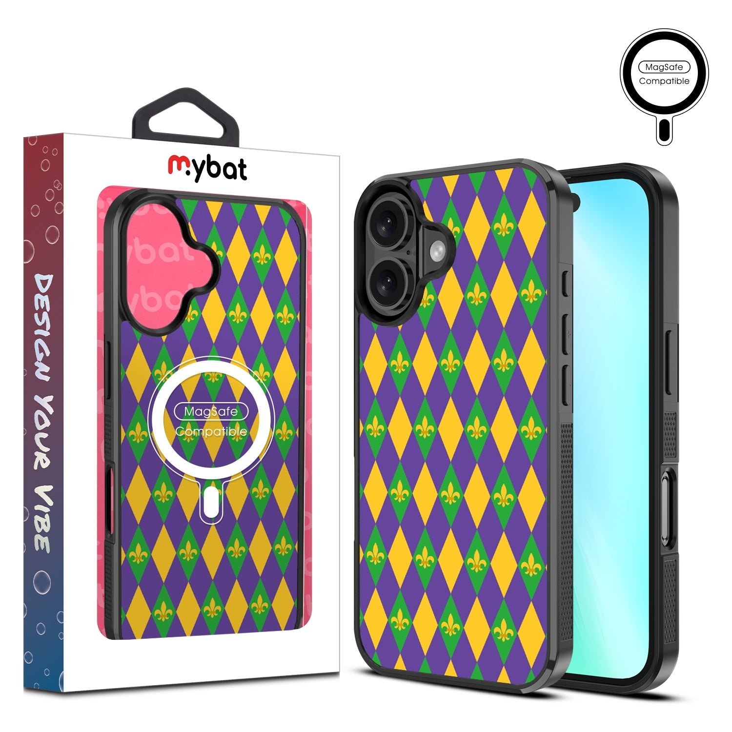 MyBat Design Lab Series MagSafe Case for Apple iPhone 16 - Mardi Gras